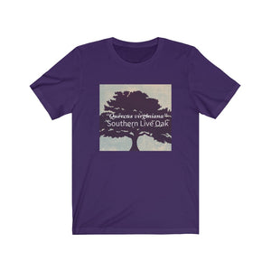 “Quercus virginiana” commonly known as the Southern Live Oak - Unisex Jersey Short Sleeve Tee