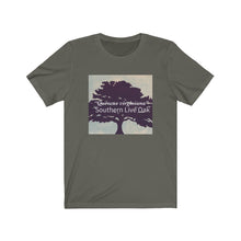 Load image into Gallery viewer, “Quercus virginiana” commonly known as the Southern Live Oak - Unisex Jersey Short Sleeve Tee
