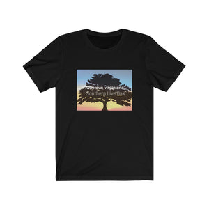 “Quercus virginiana” commonly known as Southern Live Oak - Unisex Jersey Short Sleeve Tee